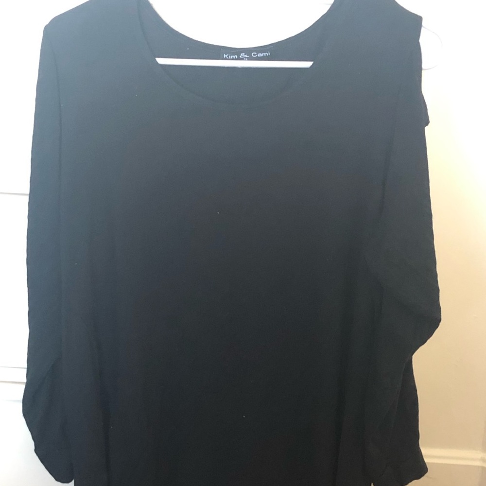 Black Open Shoulder Shirt